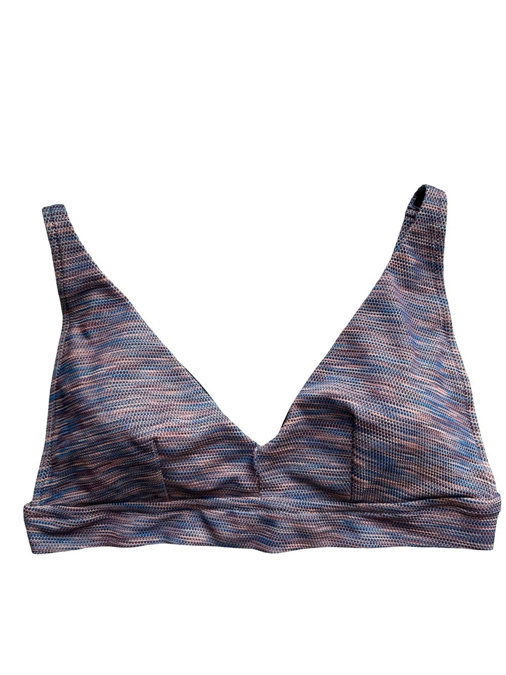 Aerie Multicolor Textured V-Neck Bikini Top Size XL Boho Cottagecore Beach